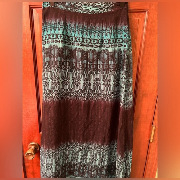 💜 CLEARANCE KAS DESIGNS NWT Teal and black sheer bohemian maxi skirt. Size S - Picture 4 of 7
